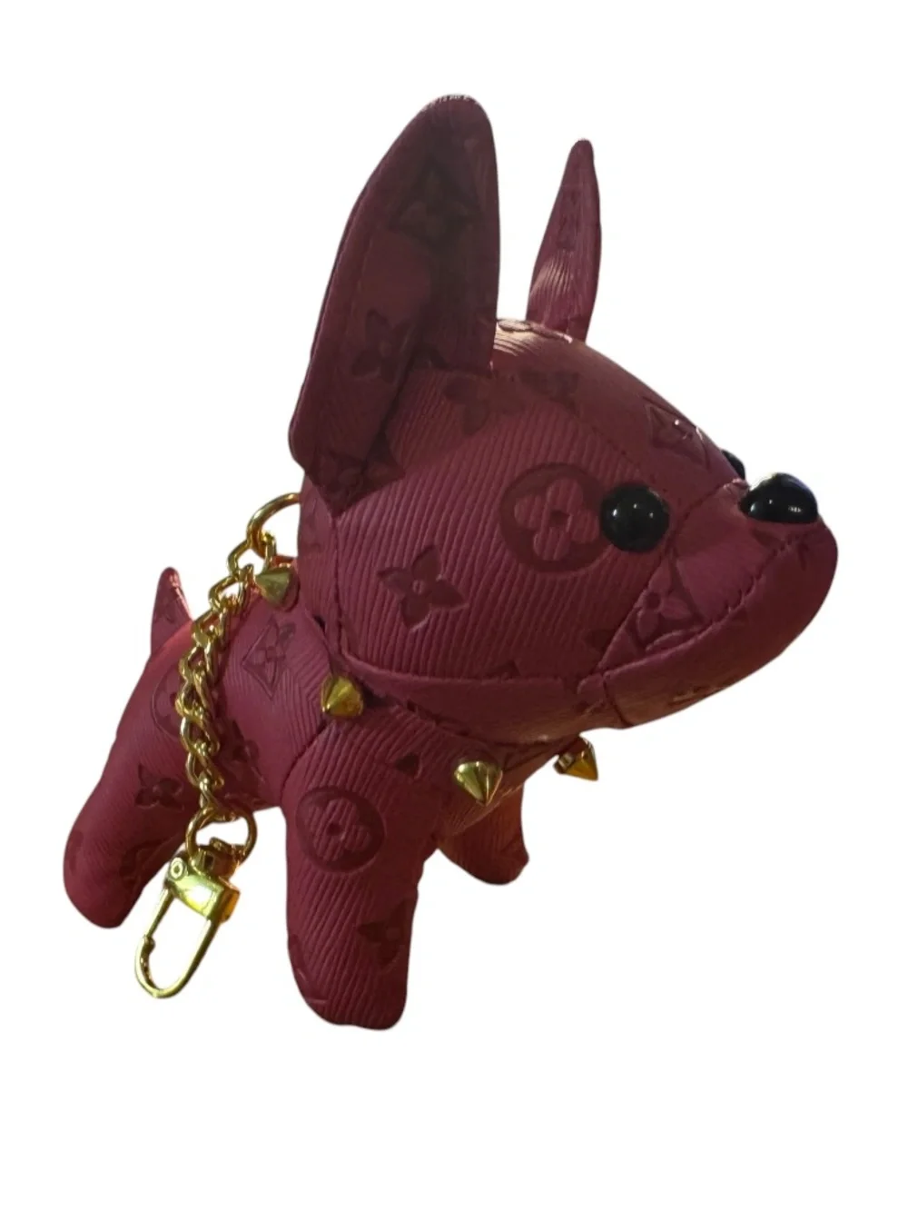 Dark Pink French Bulldog Dog Keychain Handbag Bag Charm - Brand New